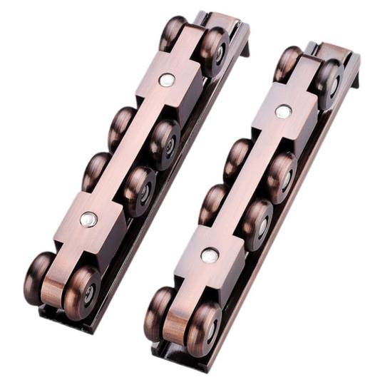 Sliding Pulley Rails Bufeison Sliding Door Rail Kit - 8-Wheel Aluminum Alloy Pulley