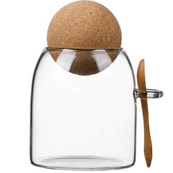 Meal General Glass Sealed Jar with Spoon Household Sealed Bottle