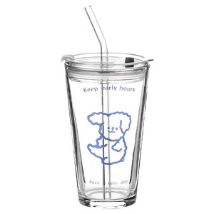 
Kawashimaya straw glass water cup women's new 2026 summer household cold drink juice milk tea coffee cup