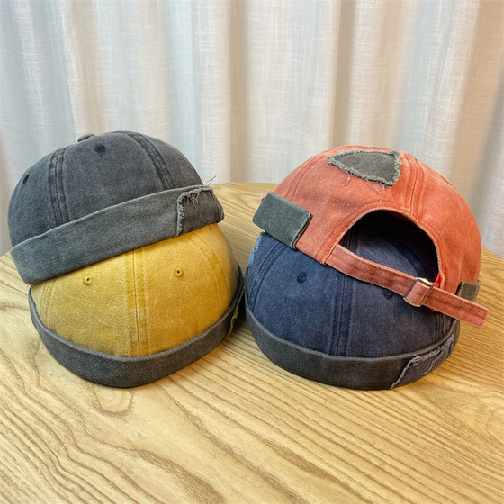 여성용 여피 집주인 모자 일본식 유행 한국식 무모 집주인 모자 멜론 스킨 모자 남성용 복고풍 낡은 모자