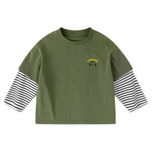 
Children's long-sleeved fake two-piece T-shirt boys' bottoming shirts children's clothes spring clothes spring children's clothes baby fashionable tops t