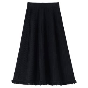 
Winter skirt tassel knitted skirt women's 2025 new thickened drape a-line mid-length skirt winter skirt