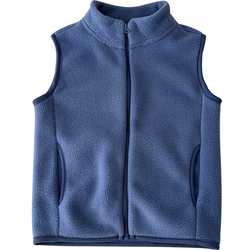 Export Quality Japanese Parent-child~boys Polar Fleece Vest Children's Fleece Vest Stand Collar Zipper Warm Vest