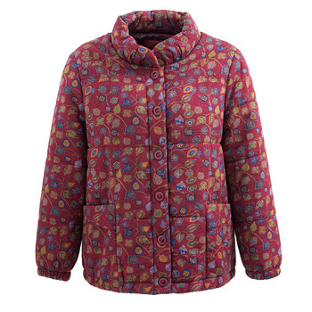 
Winter clothing for the elderly, elderly women's printed cotton-padded jackets and grandma's clothing