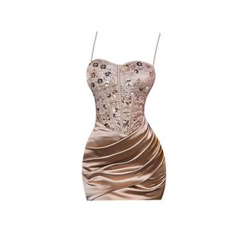 French large size temperament sexy tube top dress for women new slim fit hot girl butt-covering short skirt pure lust style skirt