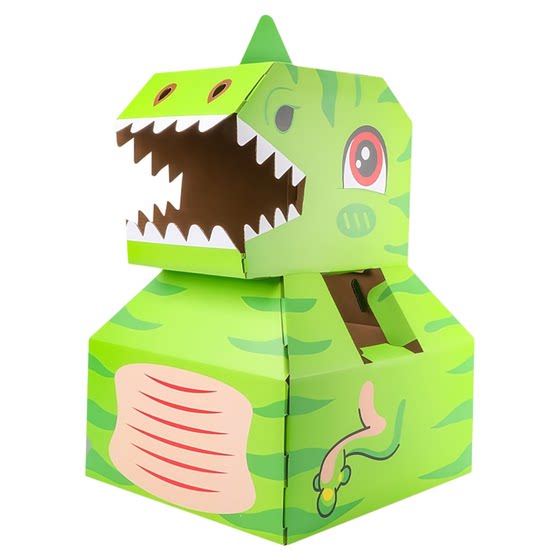 
Dinosaur carton new wearable Tyrannosaurus rex carton headgear children's toys handmade diy carton making materials 6