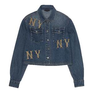 
MLB Women's Denim Jacket 25 Fall New NY Embroidered Lapel Shirt Trendy Sports Jacket 3FDRG0254