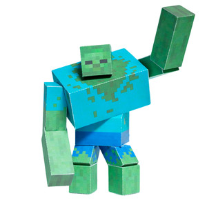 
Minecraft Magnetic Super Movable Mutant Zombie Shell Handmade DIY Paper Model Peripheral Doll Hand Toy