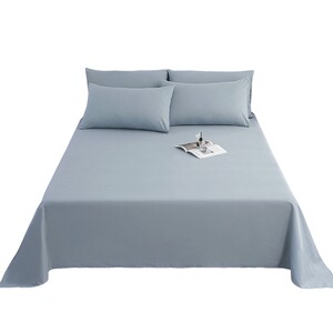 
2026 new four-season bed sheet single piece solid color non-cotton pure cotton dormitory single 1 meter 2 pillowcase three-piece set