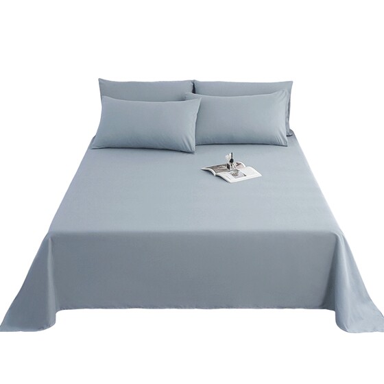 
2026 new four-season bed sheet single piece solid color non-cotton pure cotton dormitory single 1 meter 2 pillowcase three-piece set