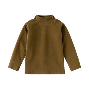 
Children's long-sleeved T-shirts, new autumn and winter styles for boys and girls, turtleneck bottoming shirts, baby warm tops, children's clothing
