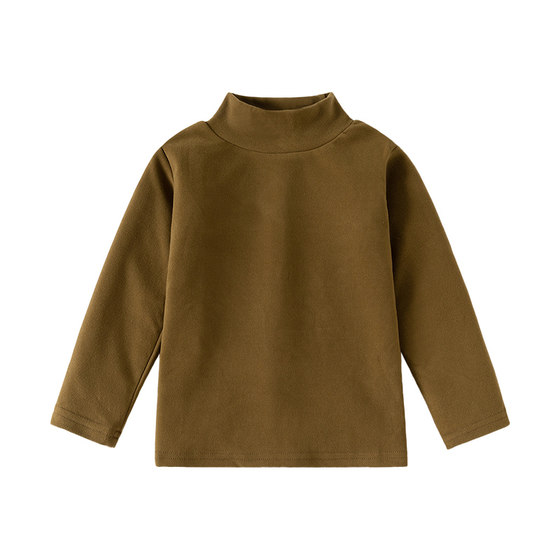 
Children's long-sleeved T-shirts, new autumn and winter styles for boys and girls, turtleneck bottoming shirts, baby warm tops, children's clothing