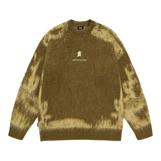 
BJHG reckless retro sweater men's autumn and winter American casual couple embroidered sweater sweater jacket