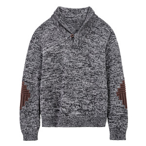 
Madden workwear American retro green fruit collar sweater old money style pullover sweater sweater gray jacket men winter