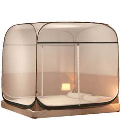 Top zipper integrated mosquito net three-door yurt back to the bottom