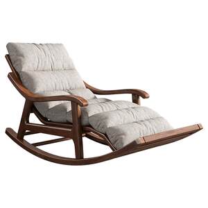 
New Chinese style solid wood rocking chair adult lounge chair walnut lazy rocking chair balcony leisure chair multi-functional leisure chair