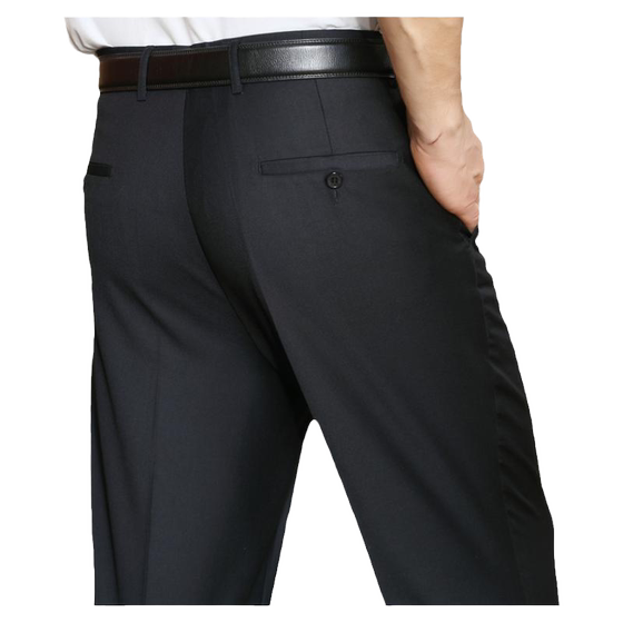 
No-iron men's middle-aged suit trousers, loose high-waisted deep crotch spring and summer thin middle-aged and elderly straight suit trousers dad's trousers