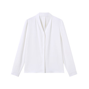 
GOODYOUNG White Chiffon Cardigan V-neck Shirt Anti-Wrinkle High-end Interview Shirt Long Sleeve Professional Commuter Women