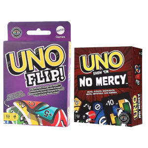 
Official Genuine UNO Solitaire Purple FLIP Double-Sided Mattel No Mercy Happy Card Interactive Board Game