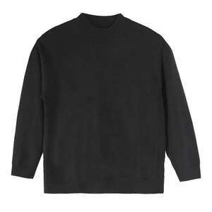 
Pu Shu Men's 2025 Autumn and Winter New Black Elastic Slim Warm Inner Bottoming Knitted Sweater for Men
