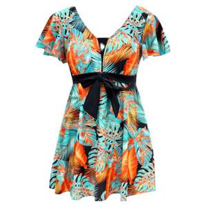 
Plus size swimsuit women's one-piece conservative fat mm covers belly and looks slim middle-aged and elderly mothers soaking in hot springs 2025 new swimsuit summer