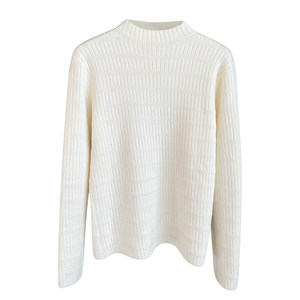 Autumn and winter plus sweater female bottoming shirt half -high neck, thickened and warm inner water, mink velvet knitted white top