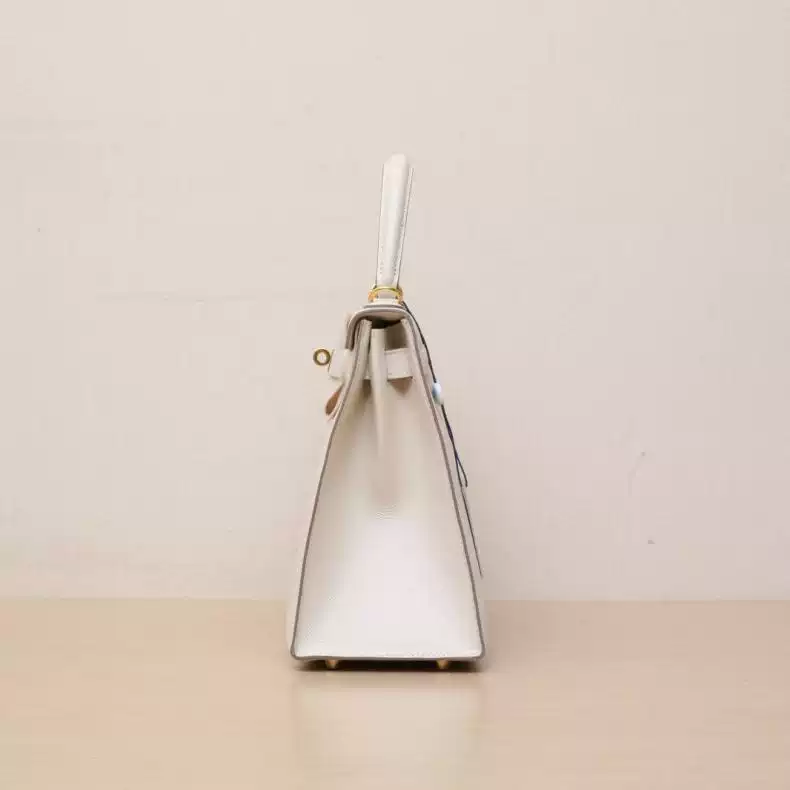 [self-operated] second-hand 98 new hermes/hermès shoulder bag kelly2810 milkshake white epsom leather y engraving