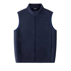 
Miniso double-sided polar fleece vest for men in winter with velvet stand-up collar to keep warm and fleece lining with thick vest inside