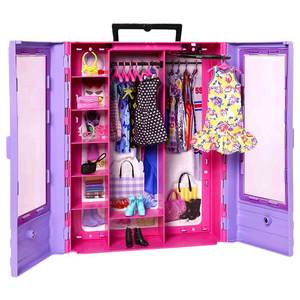[Owned] Barbie Doll Fashion Wardrobe Gift Box Set Girl Princess Dress Up Playing House Toy Gift Gift
