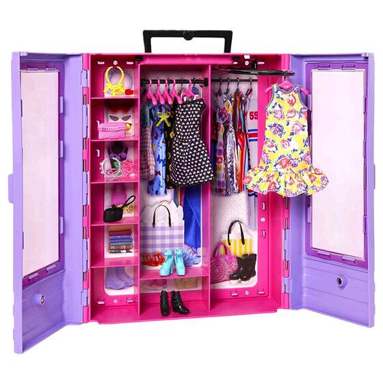 [Owned] Barbie Doll Fashion Wardrobe Gift Box Set Girl Princess Dress Up Playing House Toy Gift Gift
