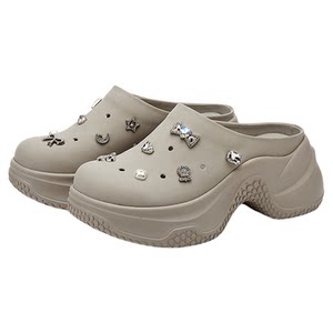 
Daphne Croc Shoes Women's Summer Outerwear Thick-soled Heightening Half Drag Super Popular Lazy Casual One-Piece Baotou Drags