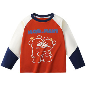 
MQDmini boys long-sleeved T-shirt 2026 spring new baby bottoming shirt children's casual tops spring clothing