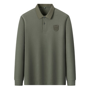 
Scarecrow long-sleeved POLO shirt for men spring and autumn new high-end casual loose embroidered T-shirt lapel top for men