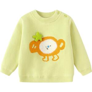 
Balabala baby knitted sweater for boys and girls, autumn and winter children's clothing, baby pullover bottoming top, thick