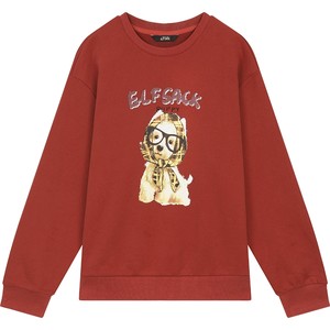 [Handshees] Fairy Pocket Retro American Printed Round Neck Women's 2025 New Autumn Long Sleeve Top