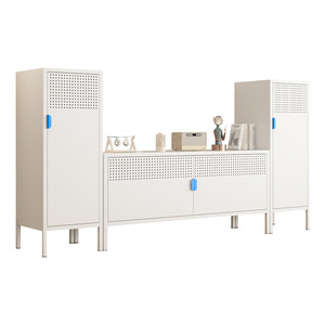 
Nordic style living room modern minimalist TV metal storage cabinet small apartment kitchen iron storage cabinet with door