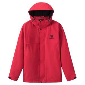 
Camel all-terrain three-proof jacket for women and men, fleece single flush hooded outdoor green fruit green mountaineering jacket