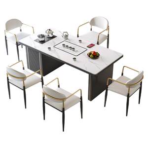 Light luxury simplicity Modern rock panel tea table and chair combination balcony kettle all -in -one
