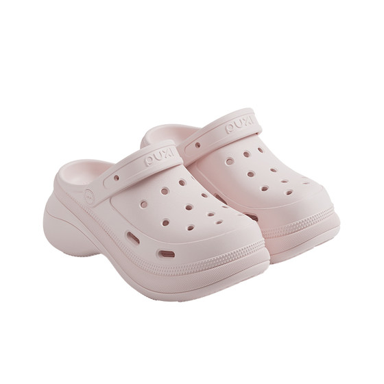 
Pu Xidieyuan 7cm thick-soled heightening clogs for women spring and summer new non-slip beach outer sandals for small people