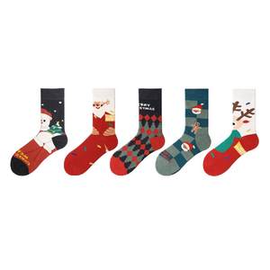 
Christmas socks for men and women, red socks, autumn and winter Christmas outfit gifts, cute stockings gift box, couple mid-calf socks