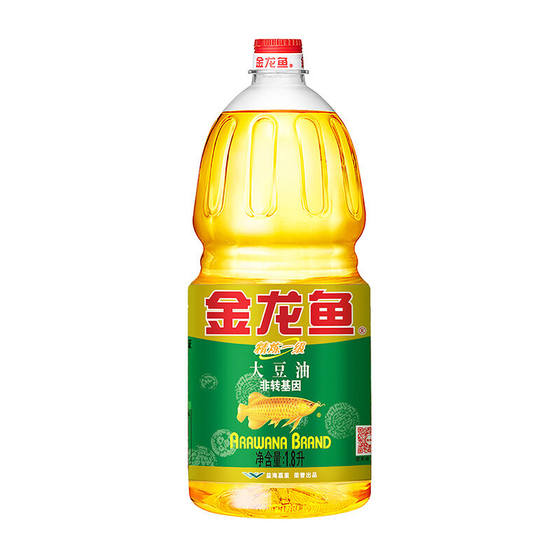 金龙鱼食用油精炼一级大豆油1.8L非转基因食用油精选优质大豆