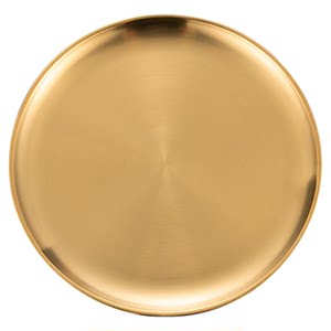 Korean -style stainless steel golden disc deals in grilled meat plate fruit cake cake dish spit bone vomiting small plate flat bottom shallow tray