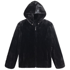 Mink coat men's trend whole mink coat in winter hooded imitation water mink fool fur gold mink velvet coat