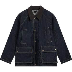 
Li Ning Jacket Men's Lapel Hunting Jacket Spring New Classic Retro Barn Style Casual Woven Top Denim Jacket