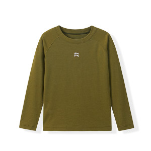 
Eayakids spring 5A antibacterial solid color round neck boys and girls 2026 new bottoming tops children's long-sleeved T-shirts