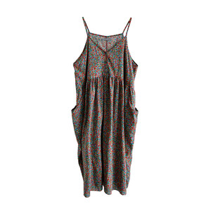 
Dress Women 2026 Spring Summer Women's Dress Long Skirt Korean Loose Sleeveless Floral Skirt Suspender Skirt