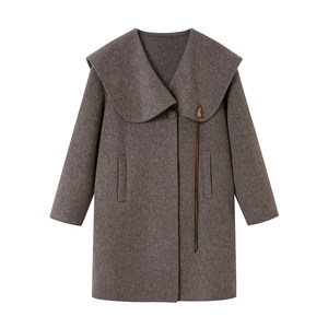 
[Clearance Special Offer] DIDDIMODA Large Lapel Horn Button Coat Mid-length Double-Side Wool Jacket Women