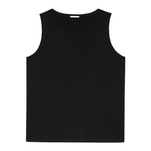 Nice rice, all cotton 230G micro-textured loose round neck men's large cuff vest NFX01026