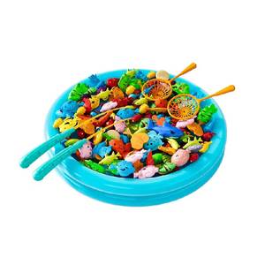 
Fishing magnetic children's toy fishing rod for girls 1-3 years old early education educational fishing package baby one-year-old gift