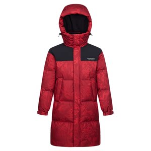 New Year's red down jacket for women Bosideng new winter loose hooded mid-length warm style for men and women